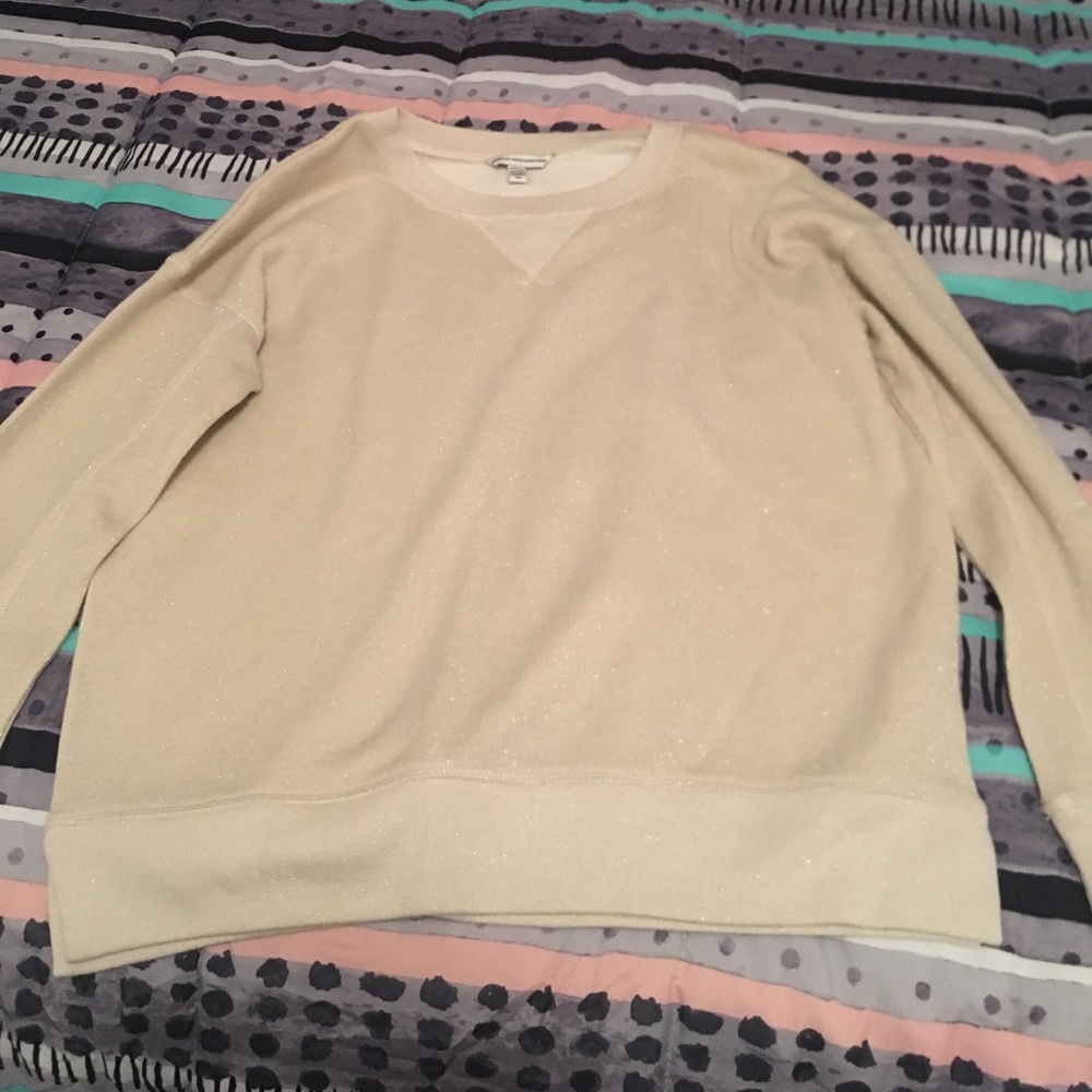 american eagle gold shimmer sweater